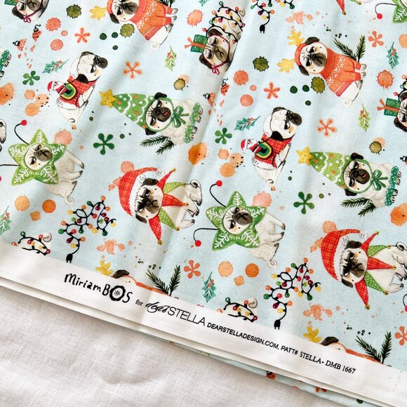 3 yd - Pugs Holiday - Pugs - Fabric - Picture 5 of 5